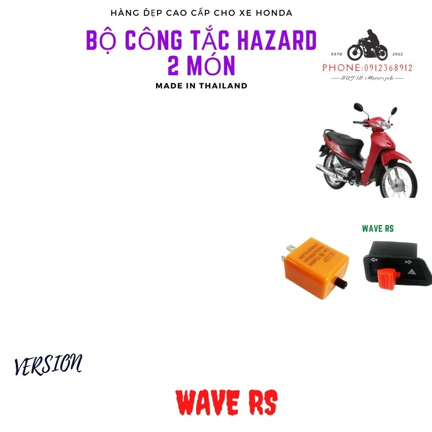 combo công tắc hazard đỏ và cục chớp cho wave 110 và wave RS