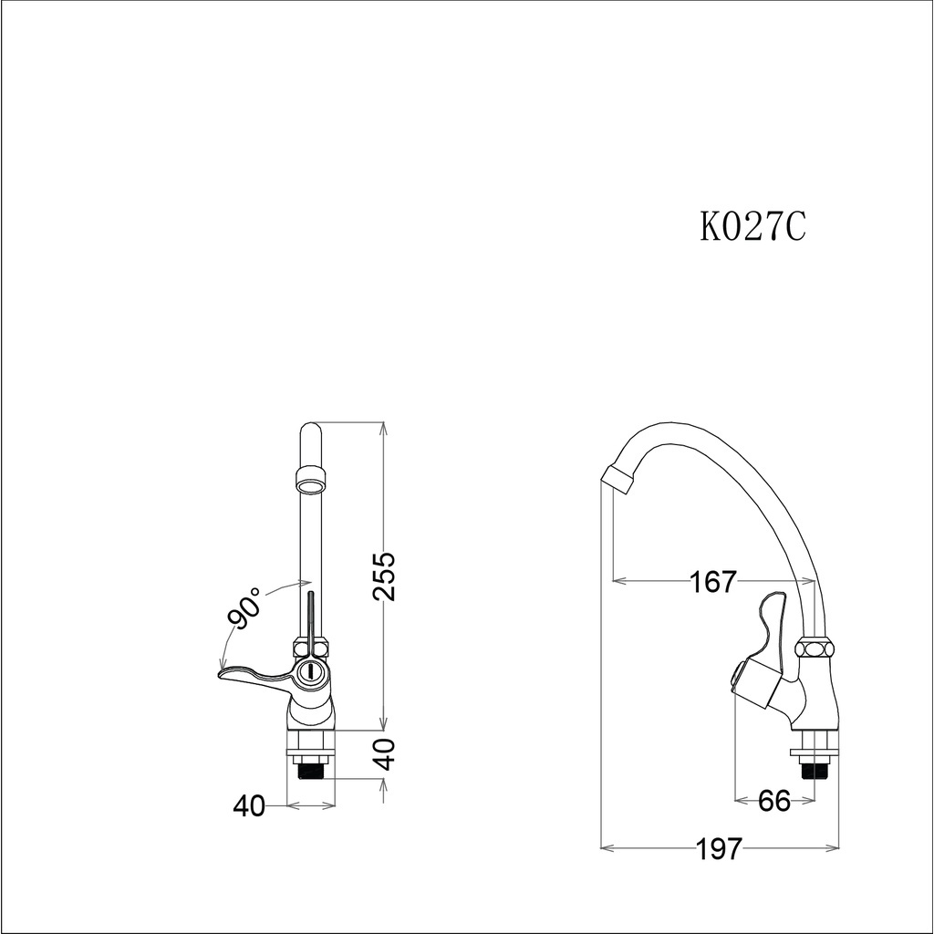 Vòi Bếp Lạnh - K027C & K028C CAESAR (lắp chậu)