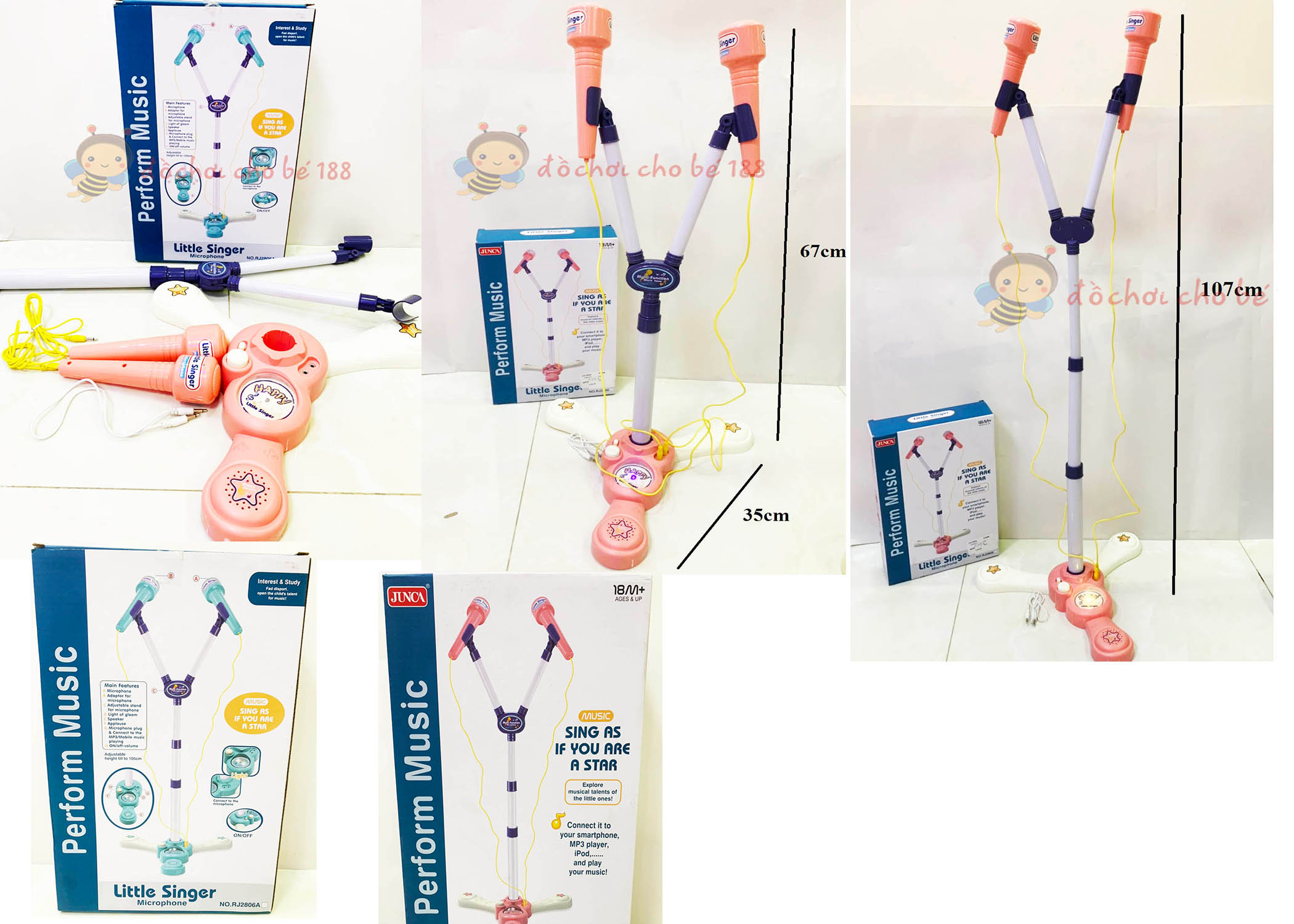 Đồ chơi karaoke Micro hát Micro cho trẻ em Đồ chơi bài hát Đồ chơi nhạc cụ túi xách mèo kiti karaoke