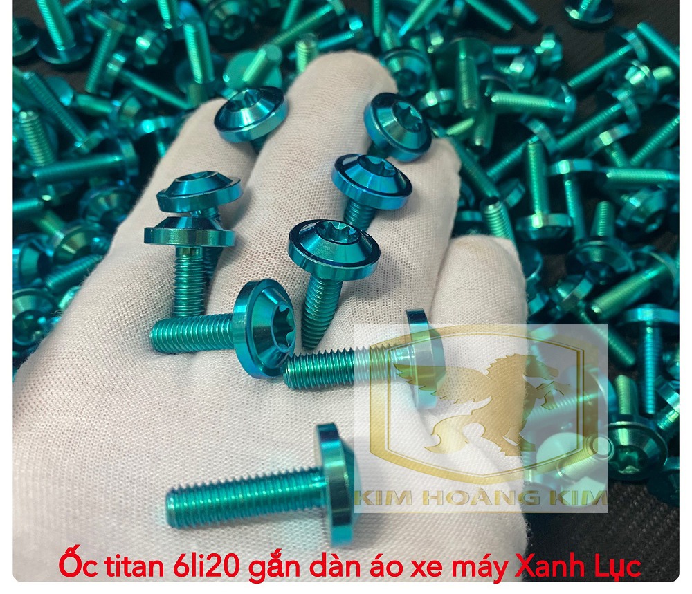 Ốc Titan GR5 6li20 Xanh Lục gắn dàn áo xe máy Wave,Sirius,Exciter,Winner,Sonic...Siêu Rẻ đúng chất Titan gr5