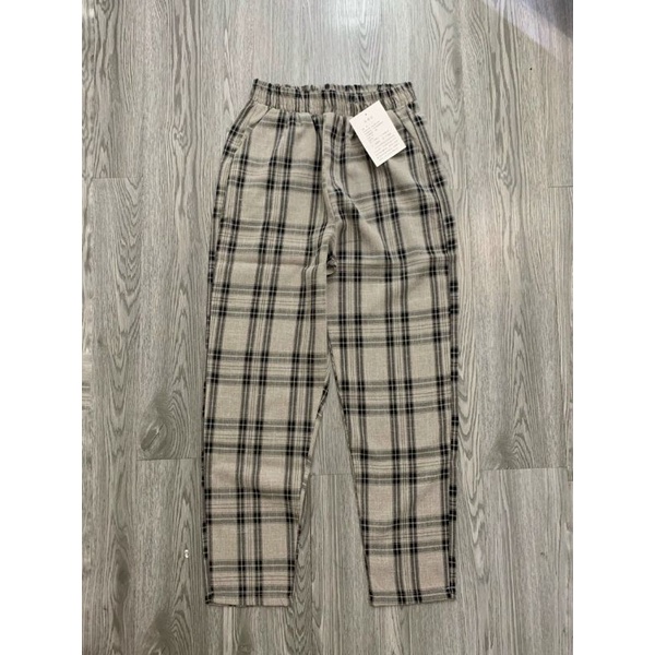 Quần Baggy Kẻ Caro Basic Thời Trang Dành Cho Nữ