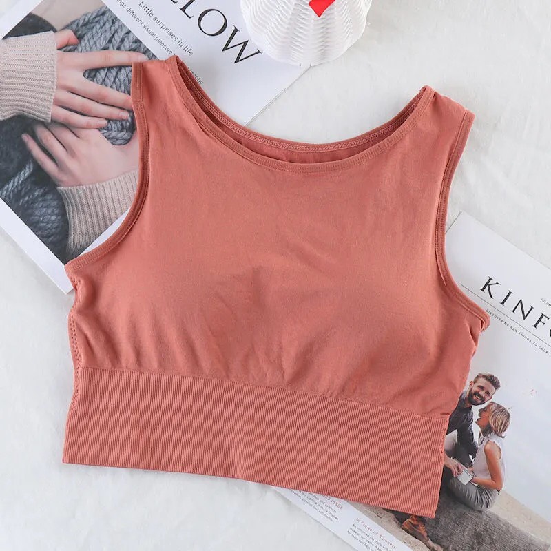 Áo Bra Nữ Thể Thao Tập Gym Croptop Ba Lỗ Cổ Tròn Có Đệm Ngực Co Giãn SILENA