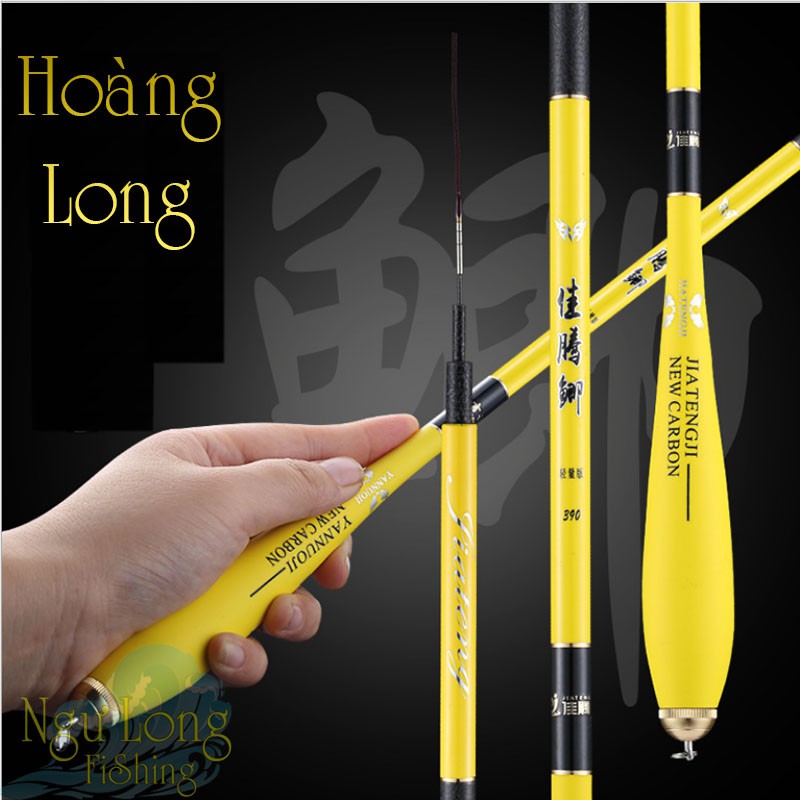 Cần câu tay carbon độ cứng 3H Hoàng Long 2m7 - 3m6 - 3m9 - 4m5 - 5m4, thu gọn 112cm (cam kết đổi trả trong 2 tuần đầu)