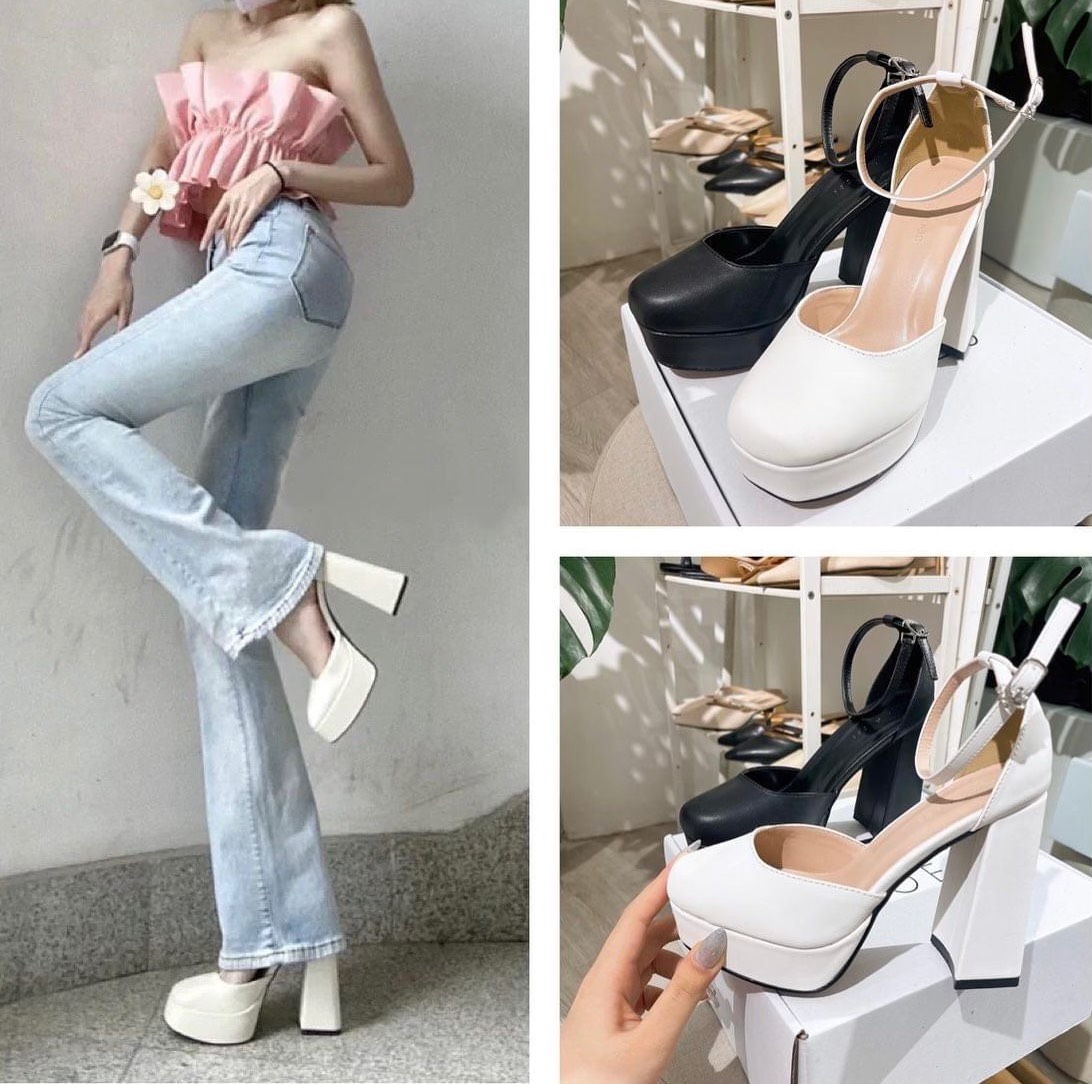 guốc cao gót bít mũi bít gót sang trọng