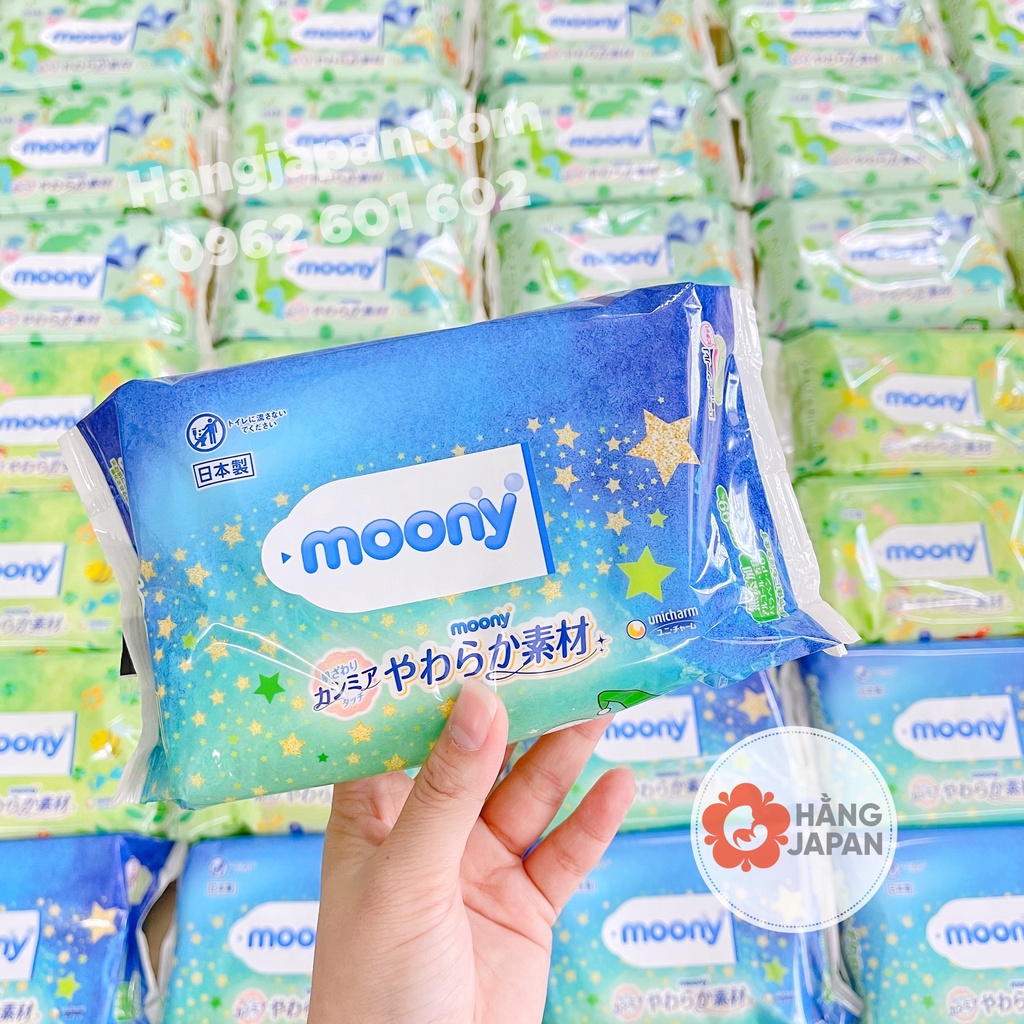 Khăn giấy ướt MOONY mẫu mới (76 TỜ) - Nhật Bản