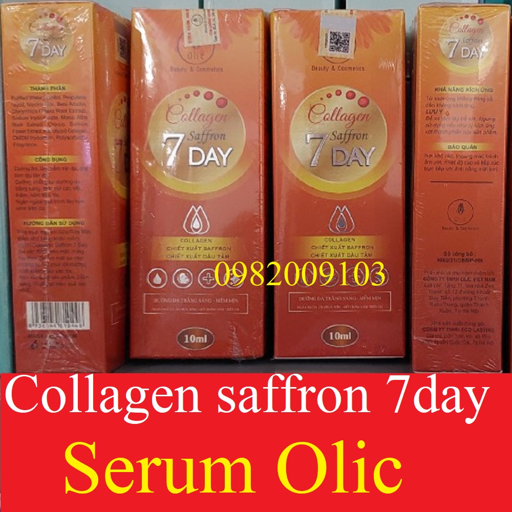Nourishing Brightening Skin Serum Collagen Saffron 7 day Olic