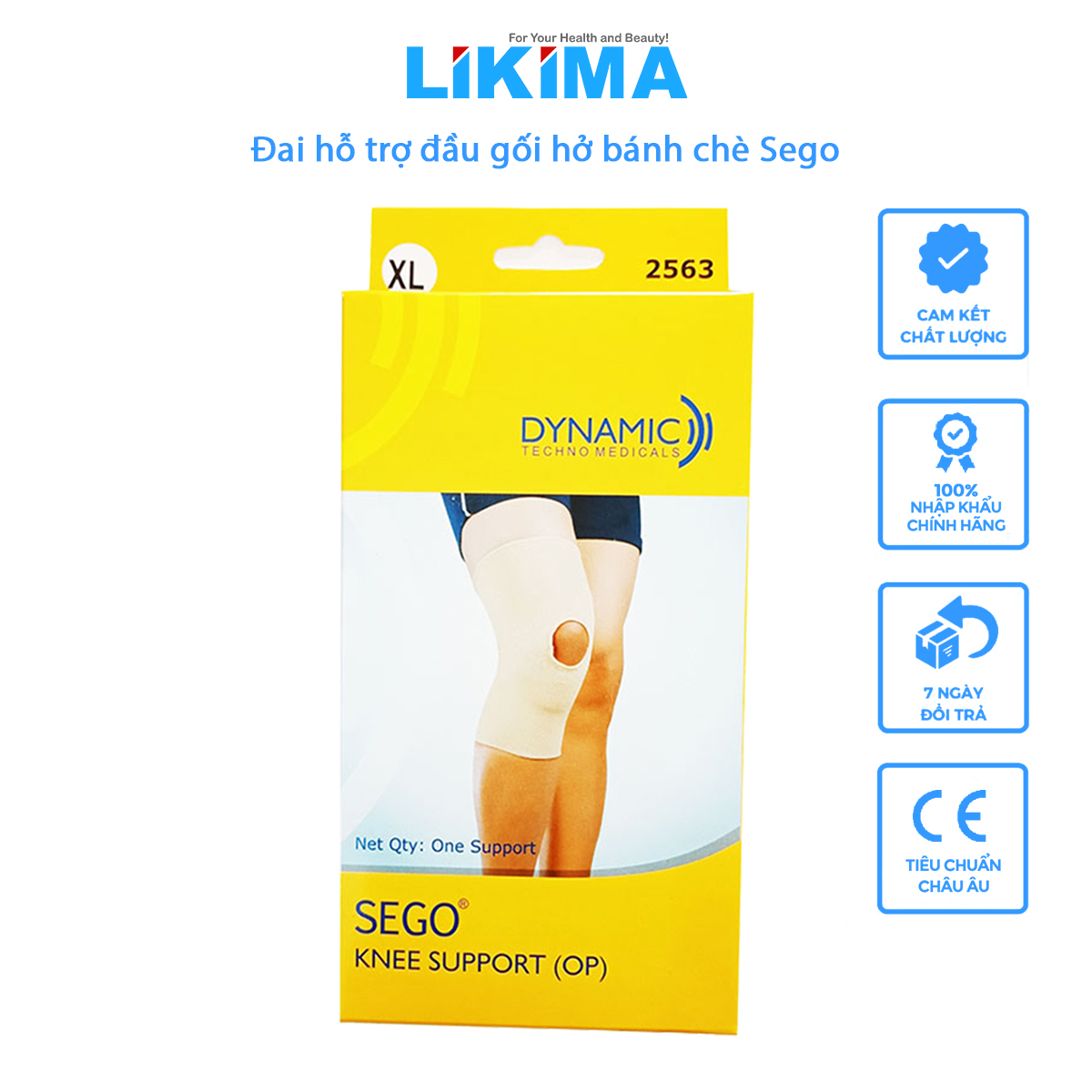 Đai hỗ trợ đầu gối hở bánh chè Sego – 2563 Likima