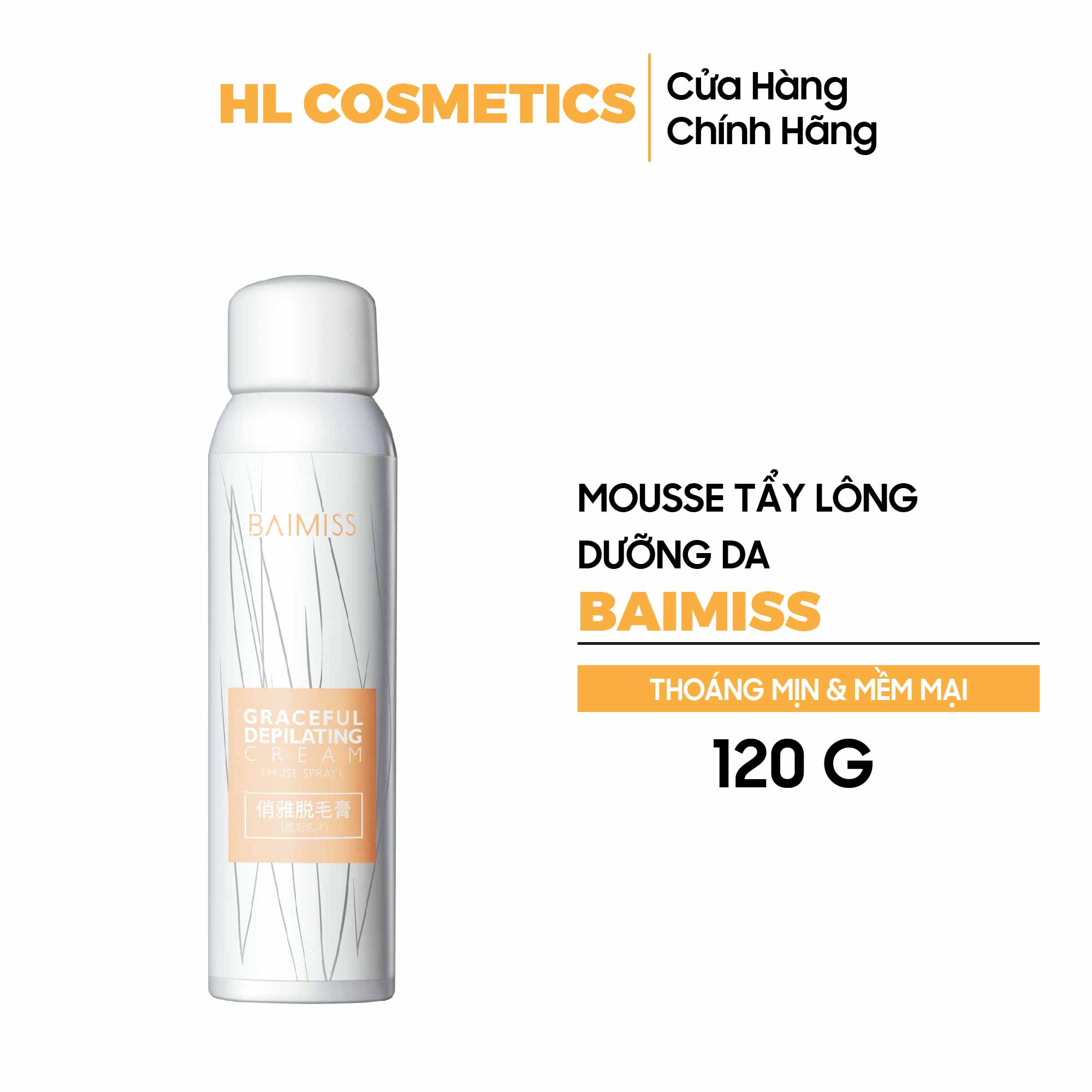 Mousse Tẩy Lông Nhanh Chóng BAIMISS Dưỡng Da Hiệu Quả Sạch Sẽ 120g