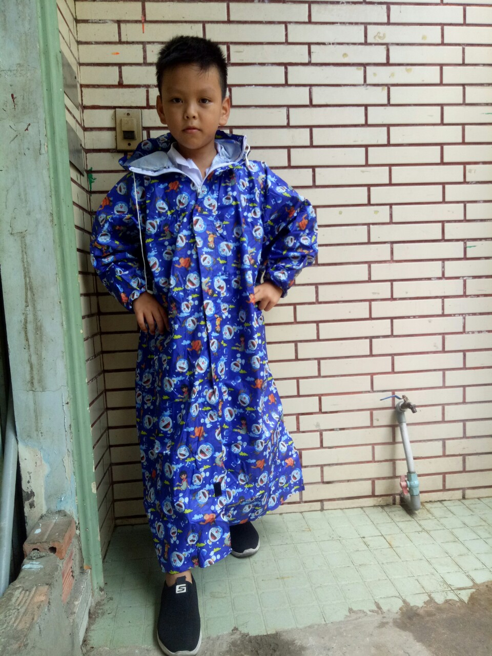 Áo mưa dây kéo trước cho bé