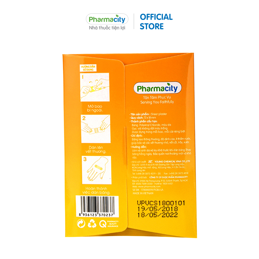 Băng dán cá nhân Pharmacity màu da (10 miếng/gói)