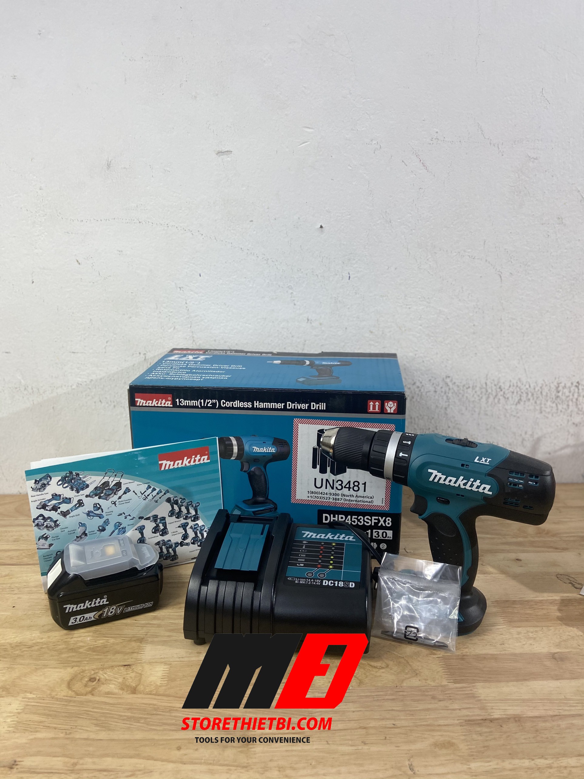 [HCM]Máy khoan bắt vít MAKITA DHP453SFX8 (18V 3.0AH)