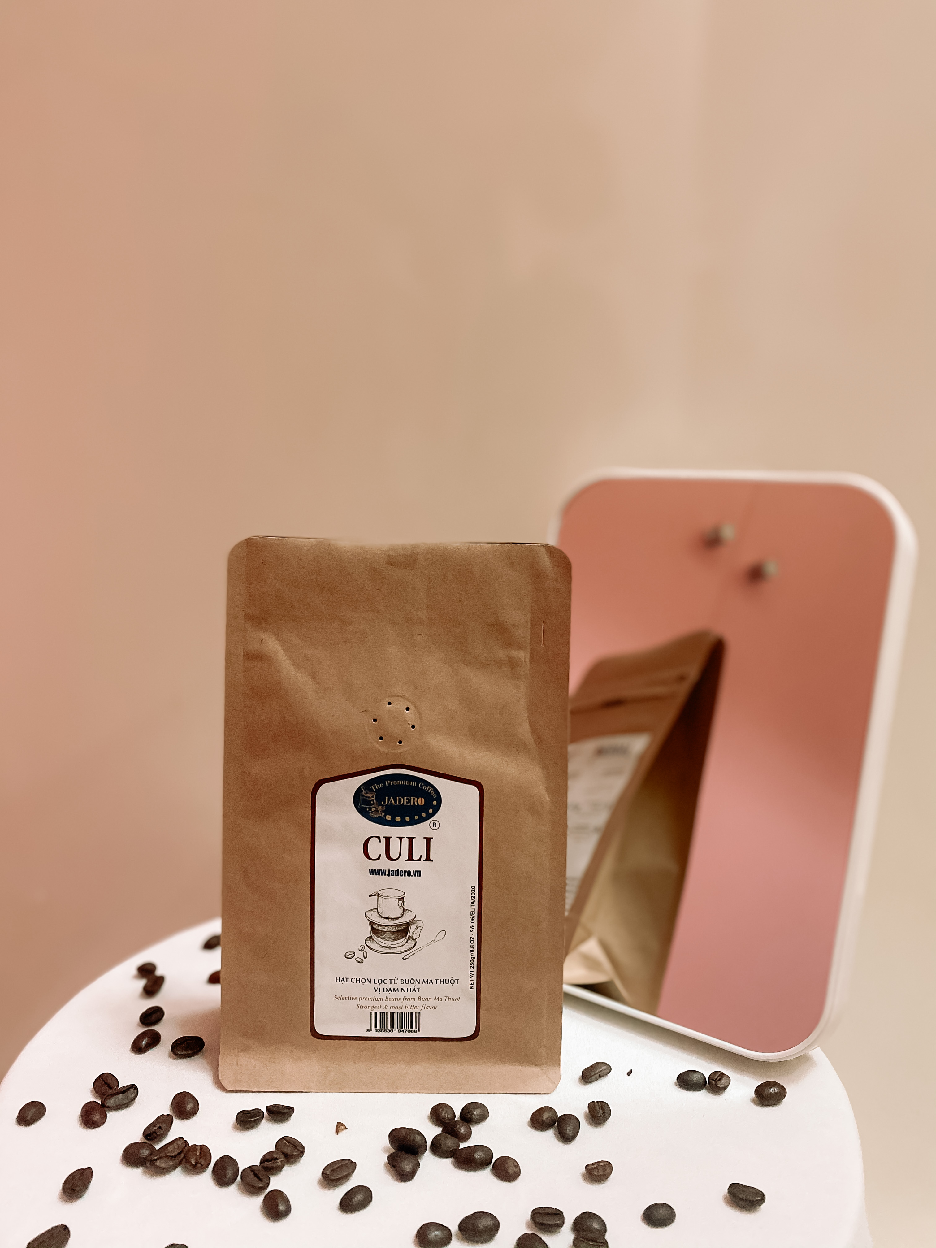 Cà phê Culi hạt pha máy rang mộc nguyên chất 250Gr