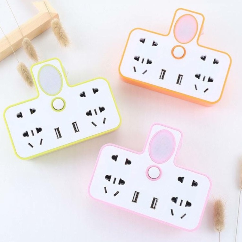 BỘ CHIA Ổ ĐIỆN 2 CỔNG USB CÓ ĐÈN