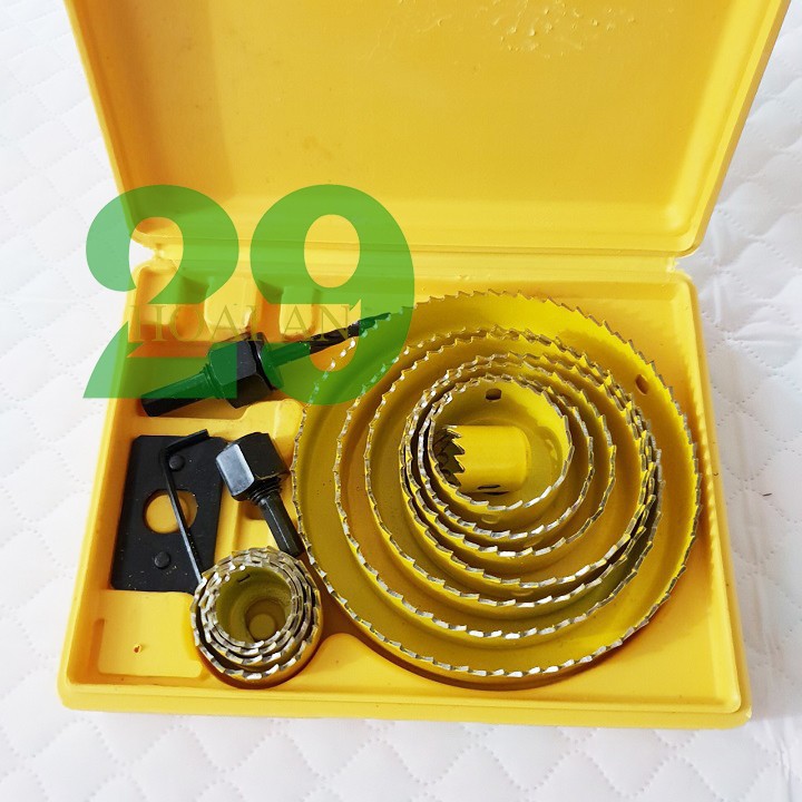 [Mua Để Nhận Quà] Bộ mũi khoét thạch cao, gỗ lắp đèn trần 16 chi tiết Tặng Găng Tay Bảo Hộ