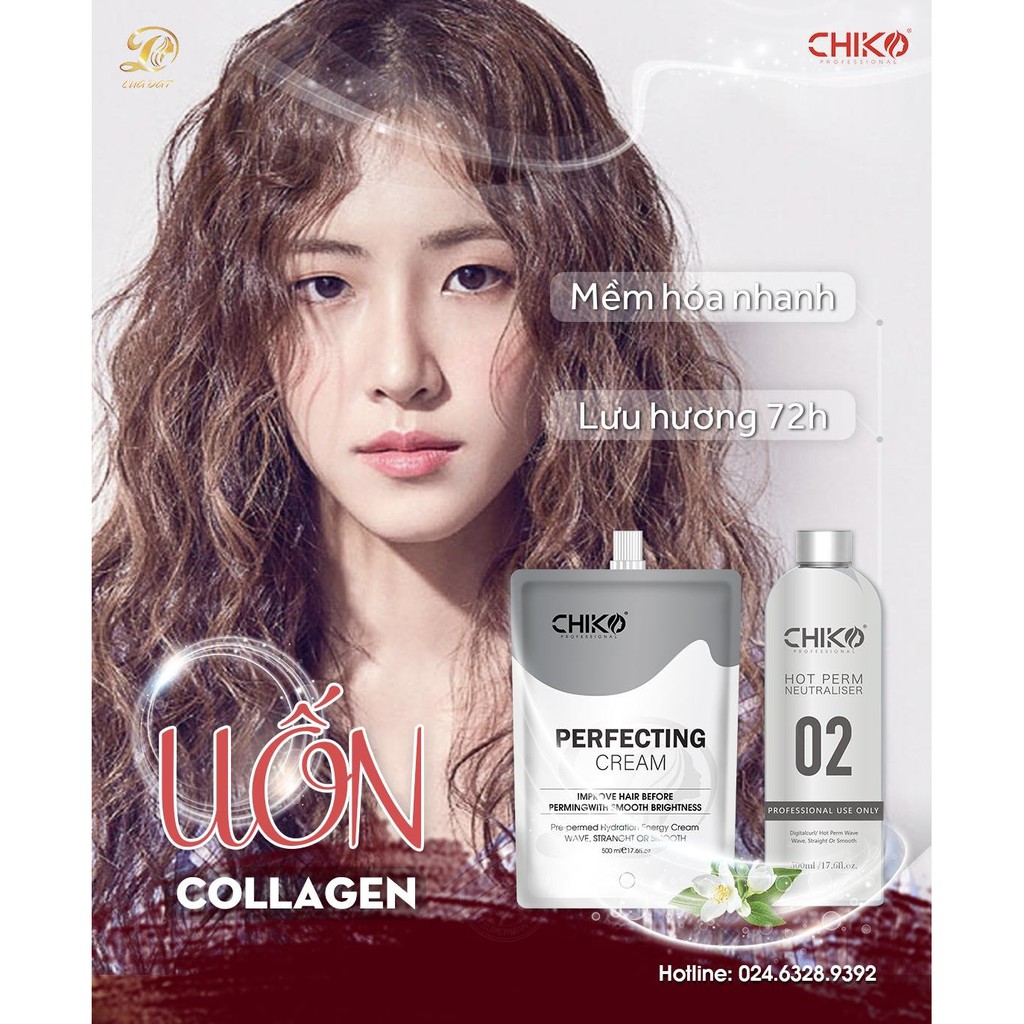(CHÍNH HÃNG) Thuốc uốn tóc collagen thông minh CHIKO