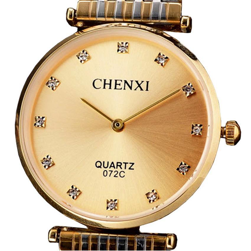 Đồng hồ nam dây thép không gỉ Chenxi 07KN2C (Mặt Vàng)