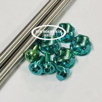 Cặp Cốt INOX 304 Full ốc Titan GR5 Gắn WINNER (màu Xanh Lục Bảo)
