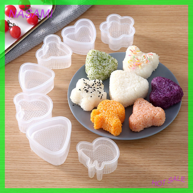 NASAMI 7 Khuôn Sushi Tự làm khuôn ép thức ăn cơm viên Khuôn Làm Sushi Bộ dụng cụ Sushi mới