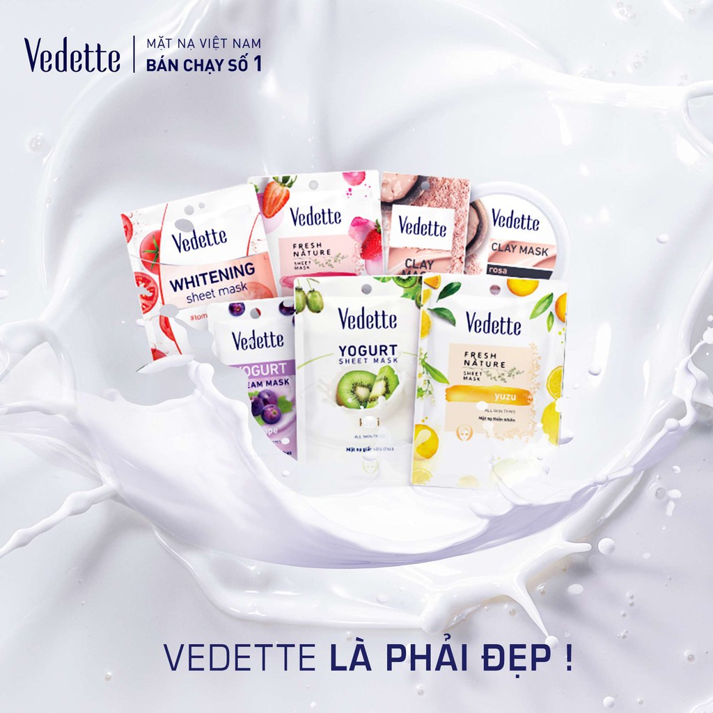 Mặt nạ kem sữa chua Kiwi Vedette 10ml *DƯỠNG ẨM VÀ SÁNG DA* (TPM045)
