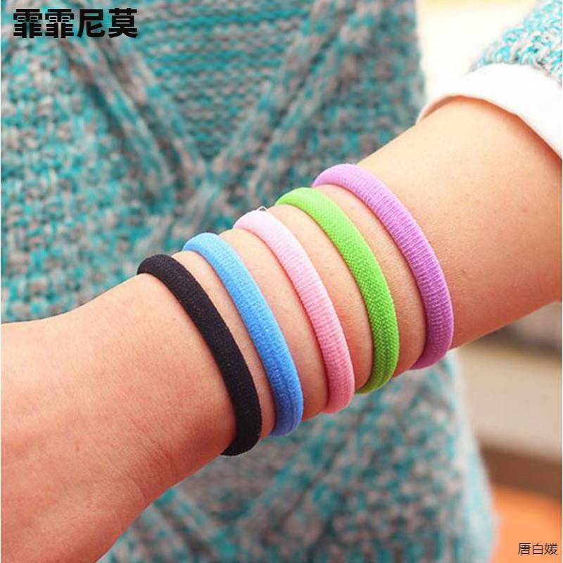 Set 10 Cái Dây Cột Tóc , Dây Thun Cột Tóc Trơn, Dây Buộc Tóc Co Giãn,Nhiều Màu