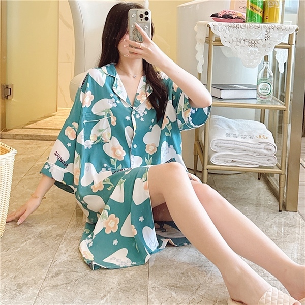 Váy đầm ngủ ngắn tay, cài cúc mặc nhà vải Cotton lanh lụa tự nhiên mềm mại thoáng mát, đầm lanh, váy bầu mã VAV0409