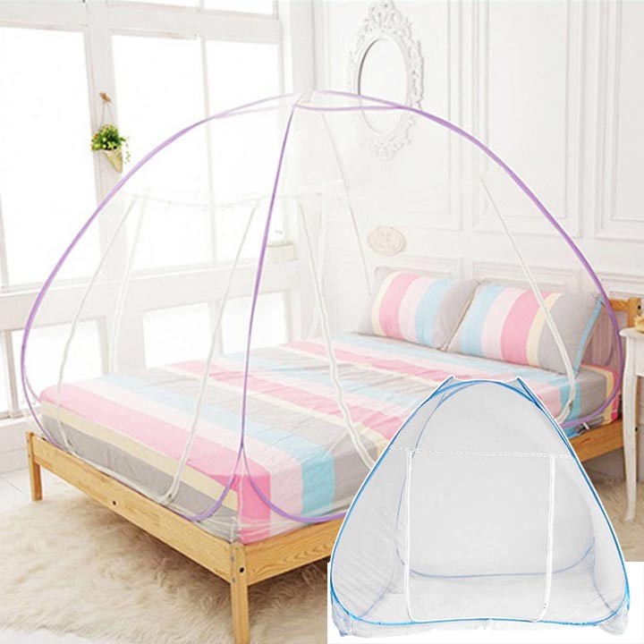 Màn chụp gia đình gập gọn loại 1.8m x 2m-màn tự bung chống muỗi và côn trùng- màn, mùng cao cấp khung sắt gập gọn tiện dụng