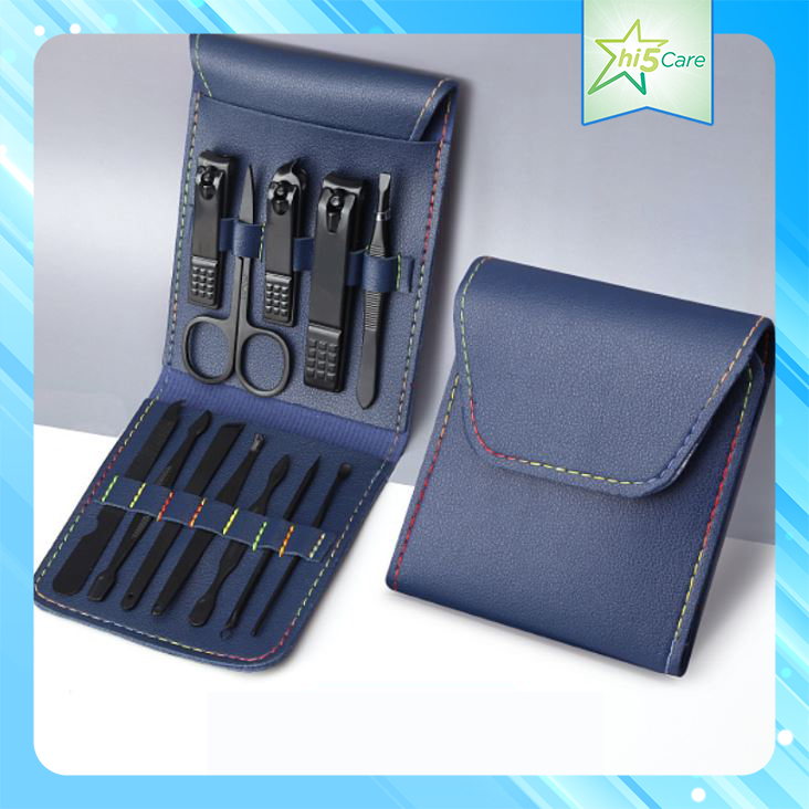 Bộ dụng cụ chăm sóc móng, chăm sóc cá nhân 12 món#xanh