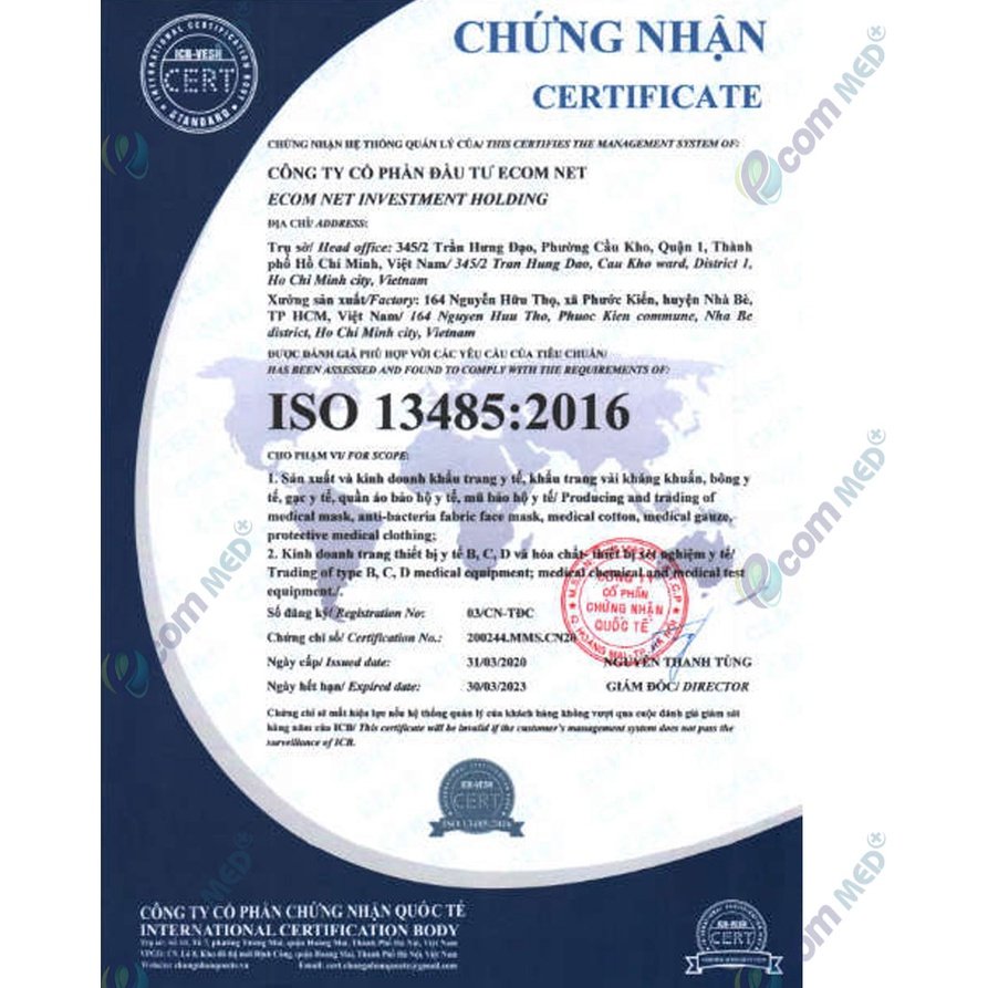 [HỘP 20C KO VAN][KHẨU TRANG N 95] Khẩu Trang N95 EcomMed (Hộp 30 cái)