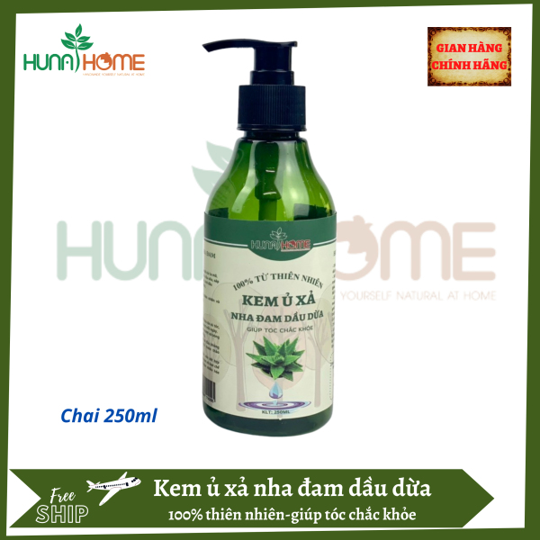 Kem ủ xả nha đam dầu dừa Hunahome - giúp tóc mềm mượt dài lâu cao cấp