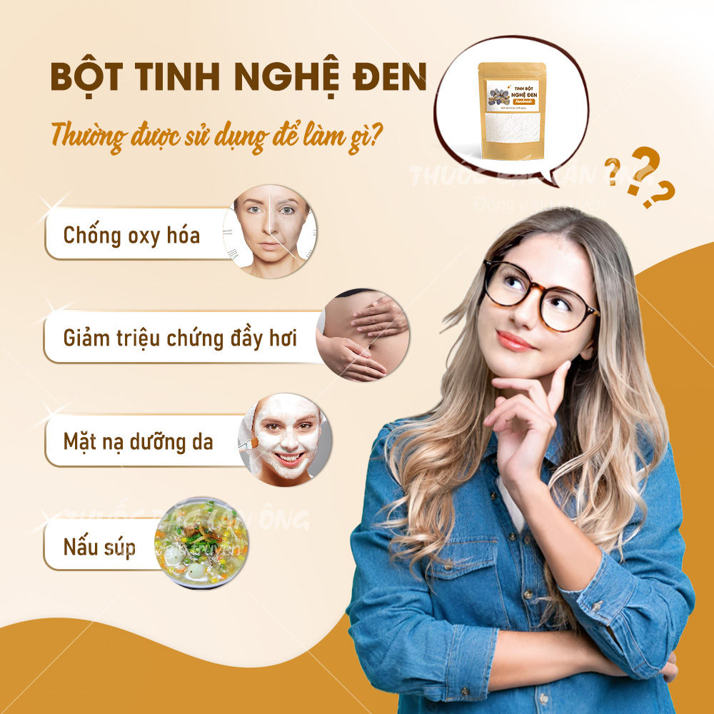 Tinh Bột Nghệ Đen Nguyên Chất 100g