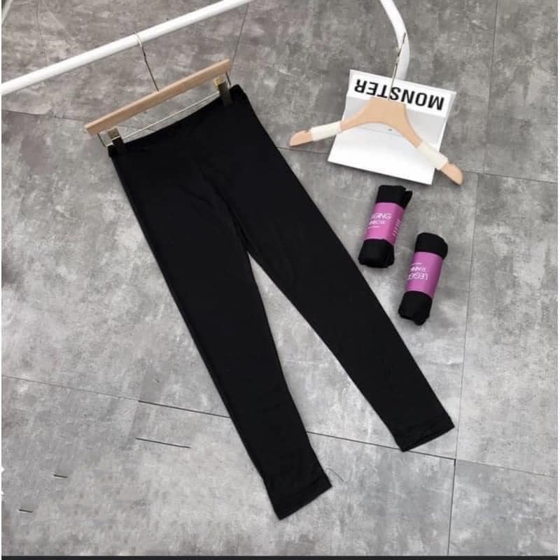 Quần legging dài cuộn tím siêu hot co giãn 4 chiều chất vải thun
