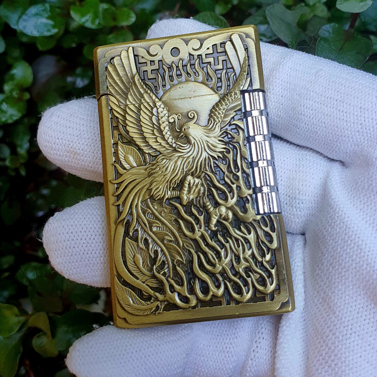 Gas torch DuPont Phoenix flame lighter (gold-silver) gas torch box casual flame lighter