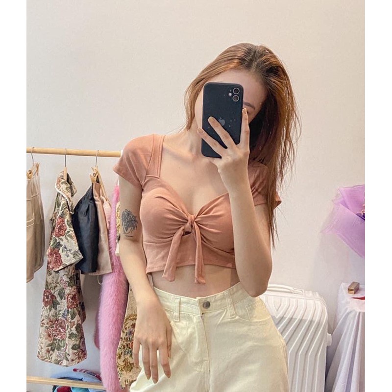 [HOT] ÁO CROPTOP CỘT NGỰC - CÓ MÚT ( ẢNH THẬT) AO41