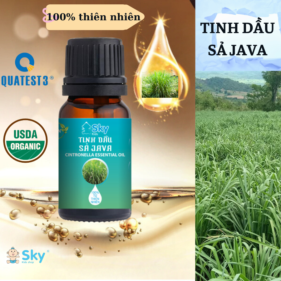 Tinh Dầu Sả Java Thiên Nhiên Nguyên Chất, Có Kiểm Định.