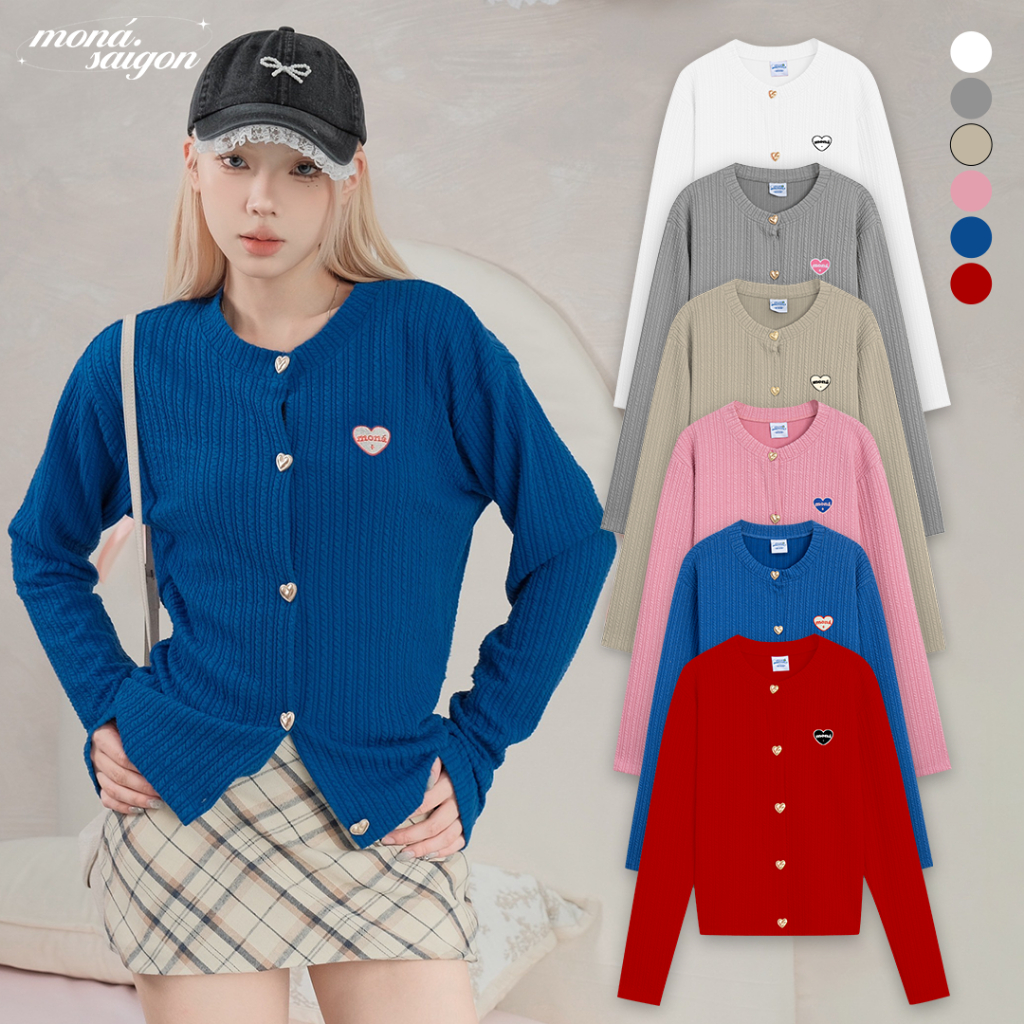 [VOUCHER 12%/149K] Áo khoác cardigan thun gân len MONÁ - WINDY