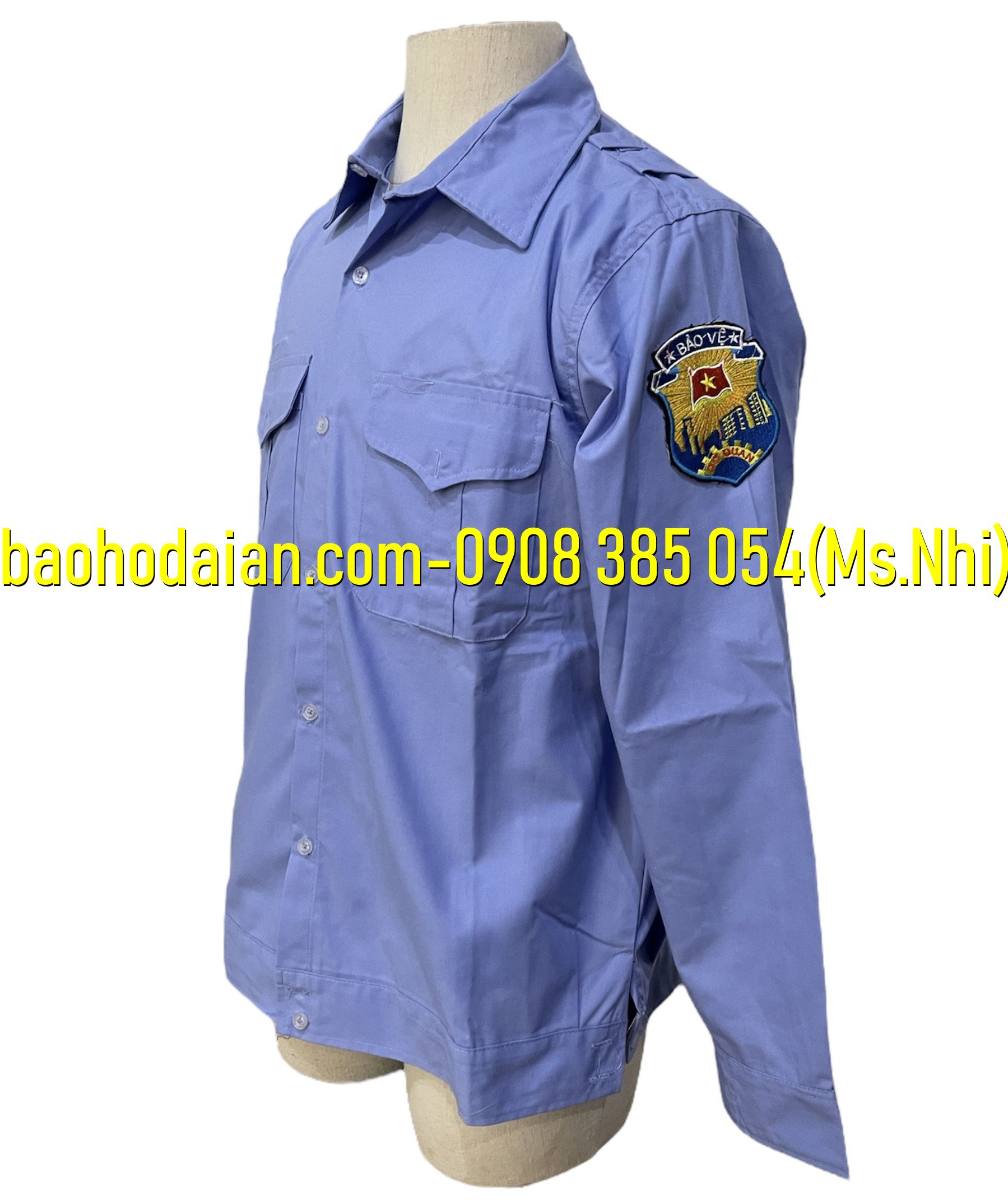 Áo bảo vệ dài tay may kiểu budong may kèm logo theo thông tư 08