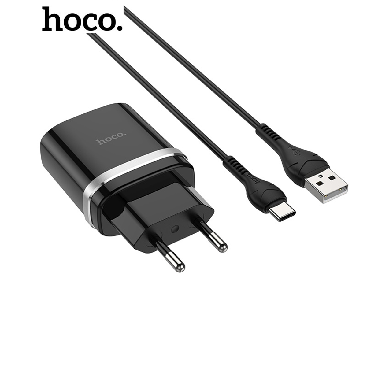 Bộ sạc nhanh 18W Hoco C12Q cổng USB, QC3.0 đầu Micro, Type-C Android dây cáp dài 1m