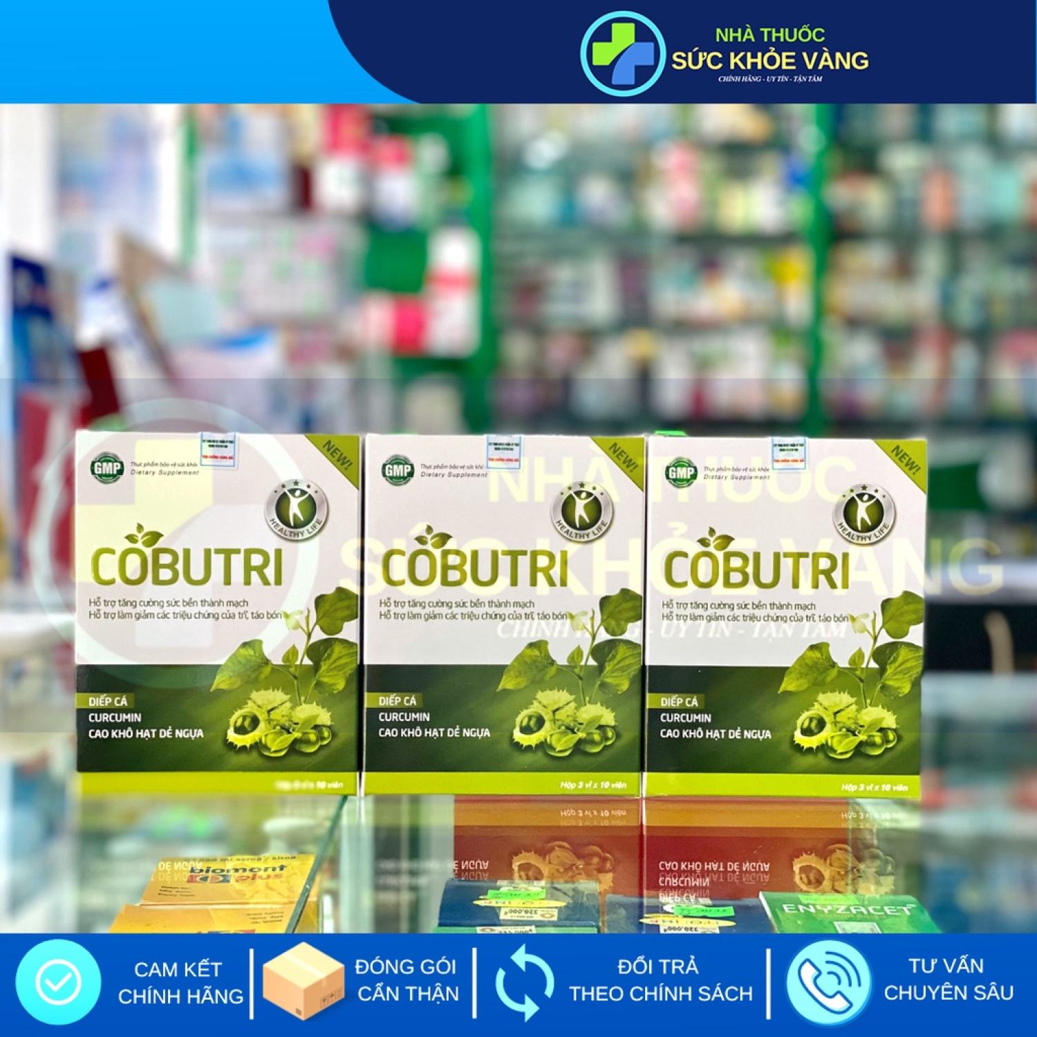 - cobutri - hỗ trợ giảm co búi trĩ - hết lo táo bón, trĩ - hộp 30 viên