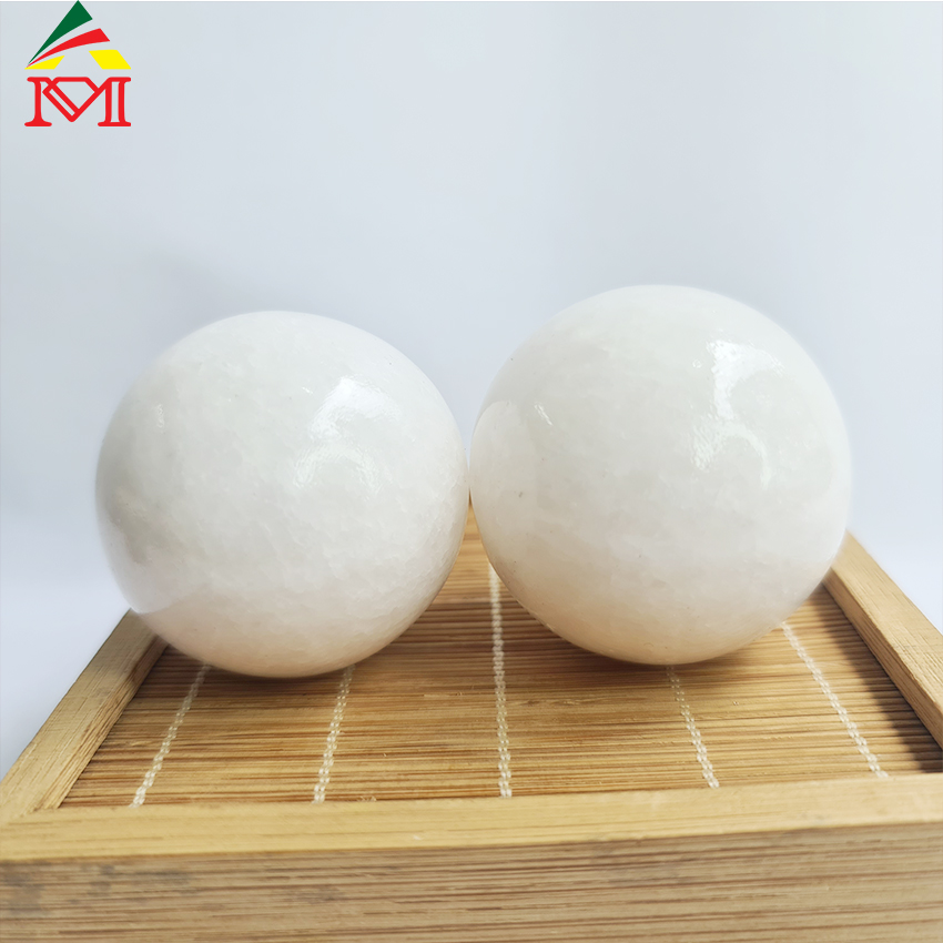 Cặp Bi Lăn Tay Đá Serpentine Trắng