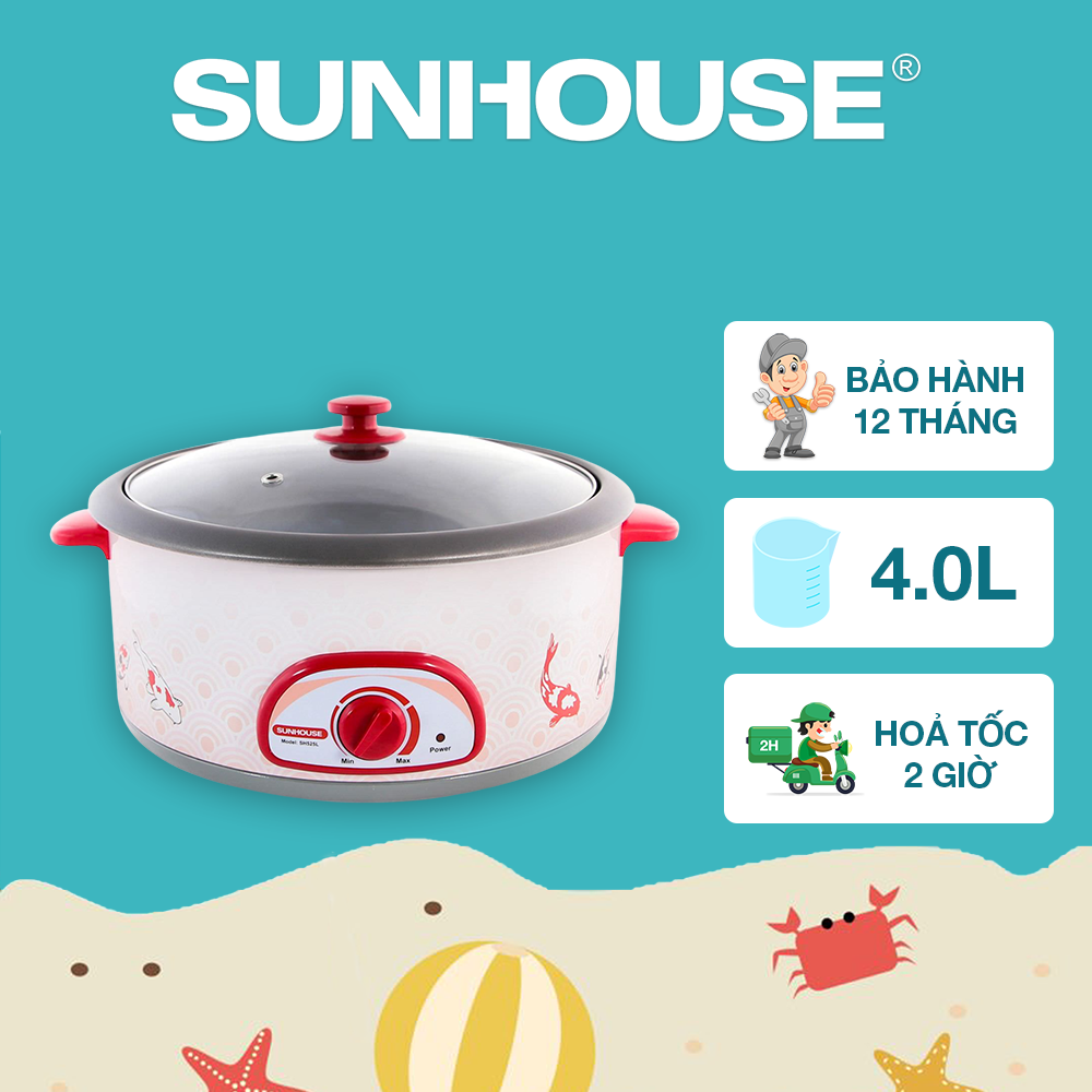 Lẩu điện sunhouse sh525l - bảo hành 12 tháng