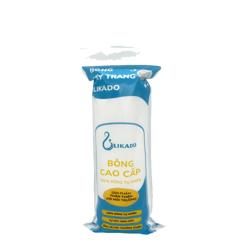 Bông tẩy trang Likado miếng tròn 100 miếng (BÔNG CÂY- 1 gói)