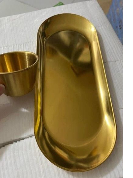 [Spa] Khay vàng đựng dụng cụ phẫu thuật, spa, phun xăm (1 chiếc)
