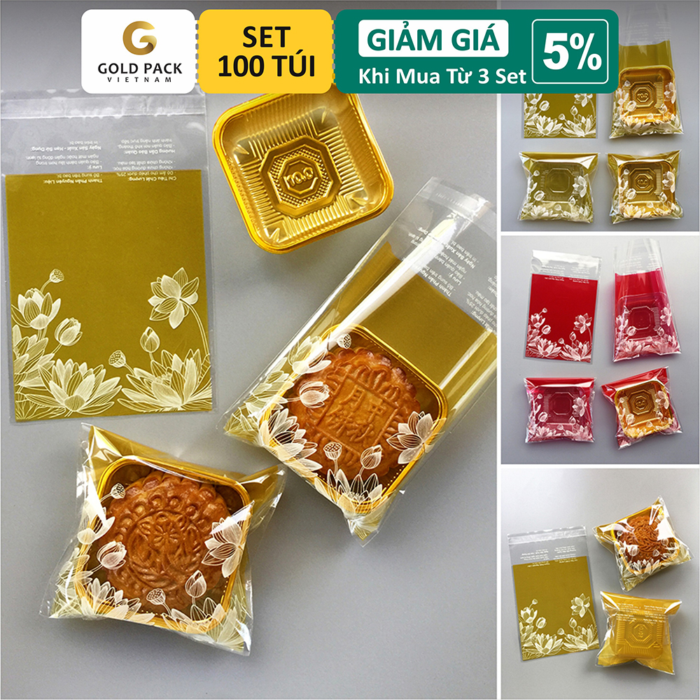 Set 100 Khay Túi Trung Thu Dán 150 - 250gr [Gold Pack Viet Nam]