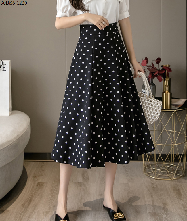 Chân váy chấm bi xòe big size cao cấp