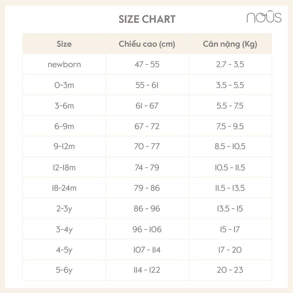 [Nous Kid] Bộ đồ ngủ pyjama Nous cho bé trai, bé gái (size 2-6 tuổi)