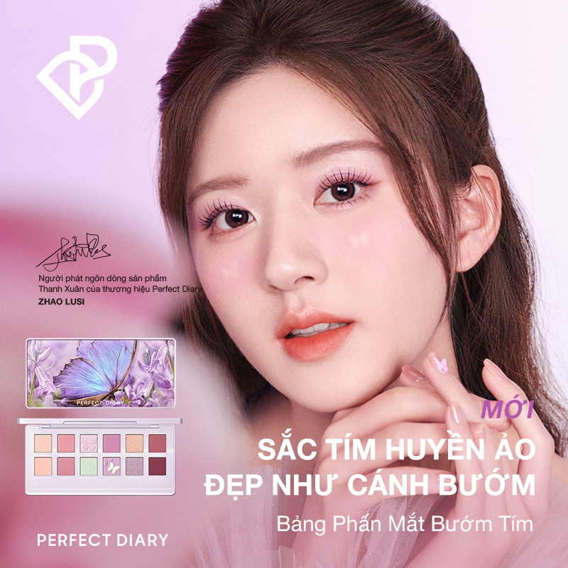 Bảng Phấn Mắt Màu Nhũ Perfect Diary 12 Màu