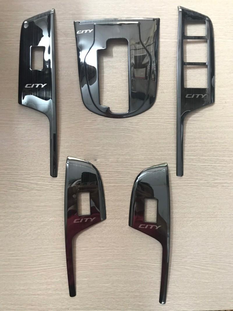Ốp nội thất xe Honda City 2014 đến 2020- 5 Chi Tiết, Chất Liệu TiTan Phay Xước, Có Sẵn Keo Dính Dễ Dàng Lắp Đặt Tại Nhà,