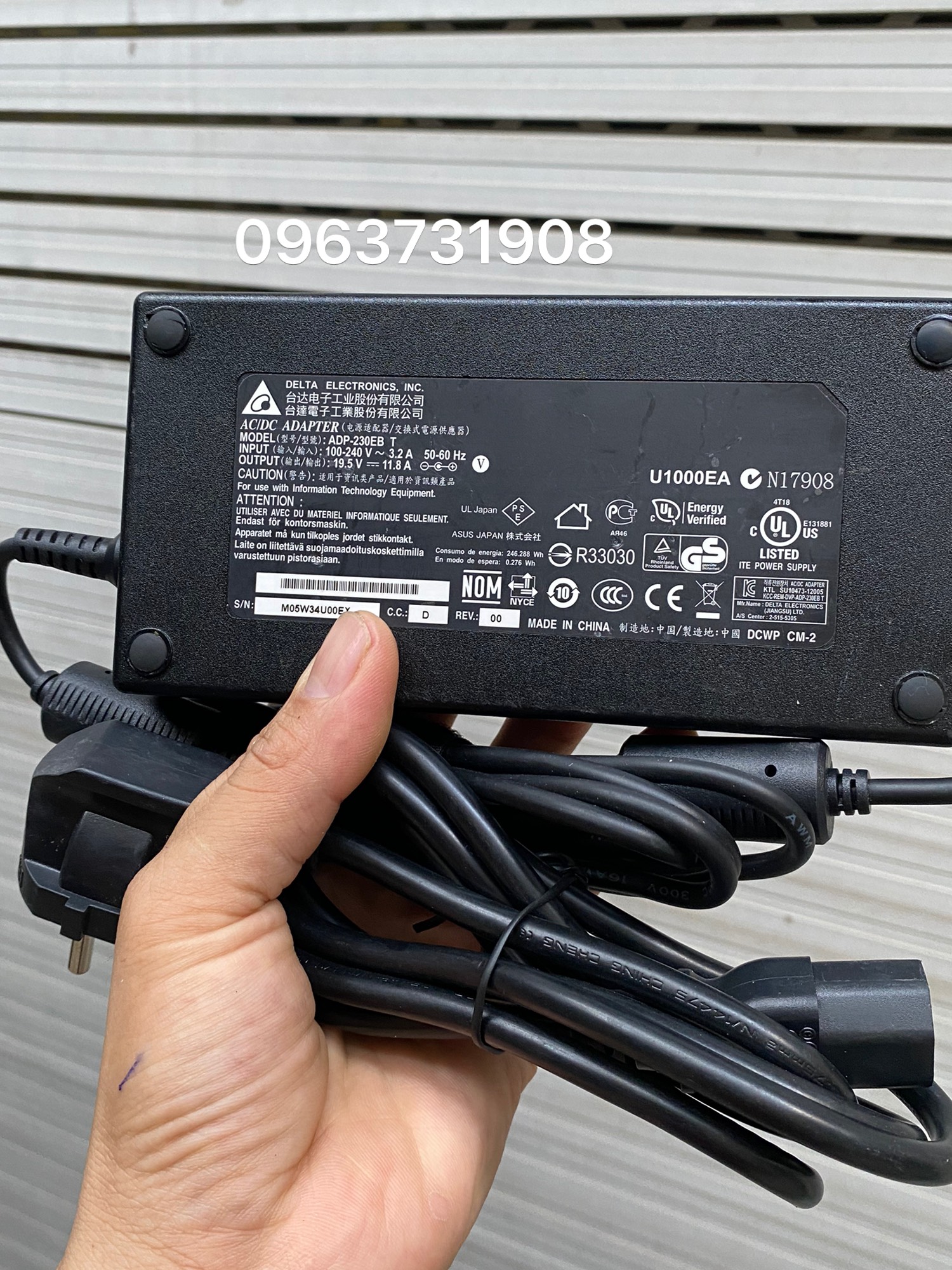 Sạc laptop DELTA MODEL ADP-230EB T 19.5V-11.8A
