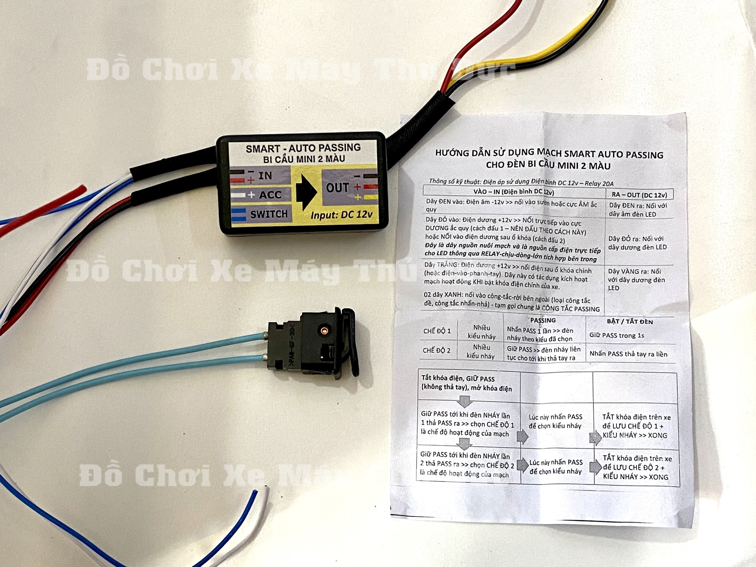 [HCM]Mạch Passing đèn trợ sáng mini 2 màu - Tặng Công Tắc