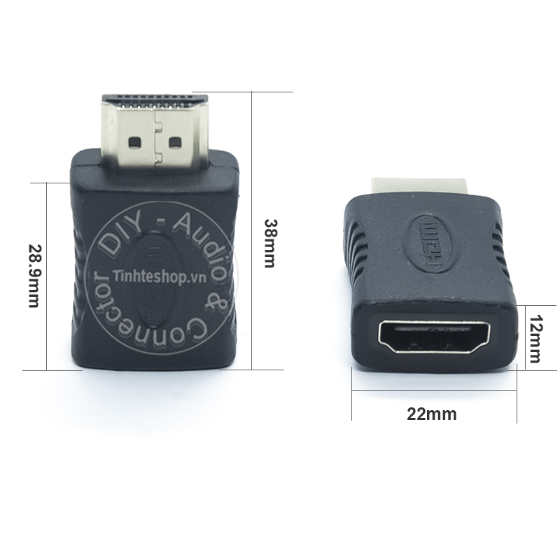 1 chiếc - Đầu đổi HDMI đực sang HDMI cái - Rắc cắm HDMI male to hdmi female adapter